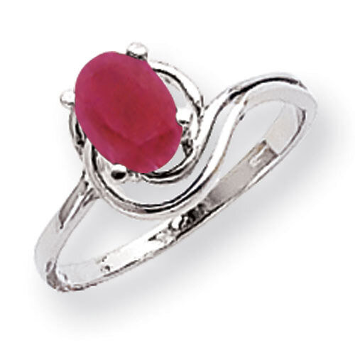 Created Ruby Ring 14k white Gold 7x5mm Oval X9683CR, MPN: X9683CR, 883957578170