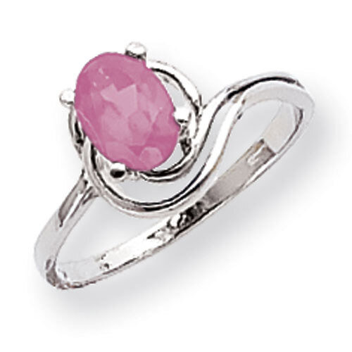 Pink Sapphire Ring 14k white Gold 7x5mm Oval X9683SP