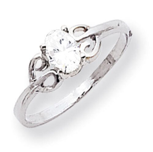 Cubic Zirconia Ring 14k white Gold 6x4mm Oval X9687CZ Diamond, MPN: X9687CZ, 883957576558