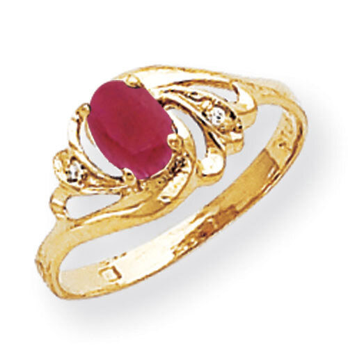 Created Ruby Diamond Ring 14k Gold 6x4mm Oval X9716CR/A, MPN: X9716CR/A, 883957634319
