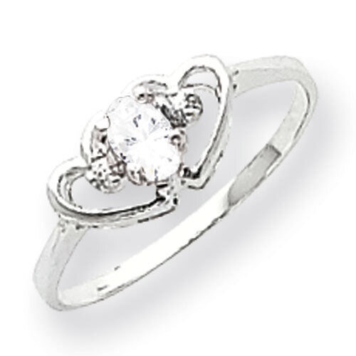 Cubic Zirconia Diamond Ring 14k white Gold 5x3mm Oval X9719CZ/A