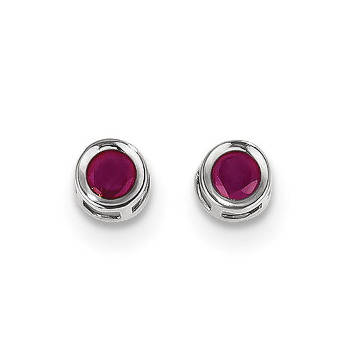 4mm July Ruby Earrings 14k white Gold XBE247, MPN: XBE247, 886774590059