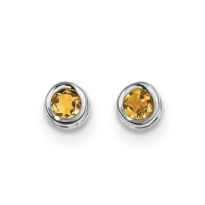 November 4mm Citrine Earrings 14k white Gold XBE251, MPN: XBE251, 883957045382