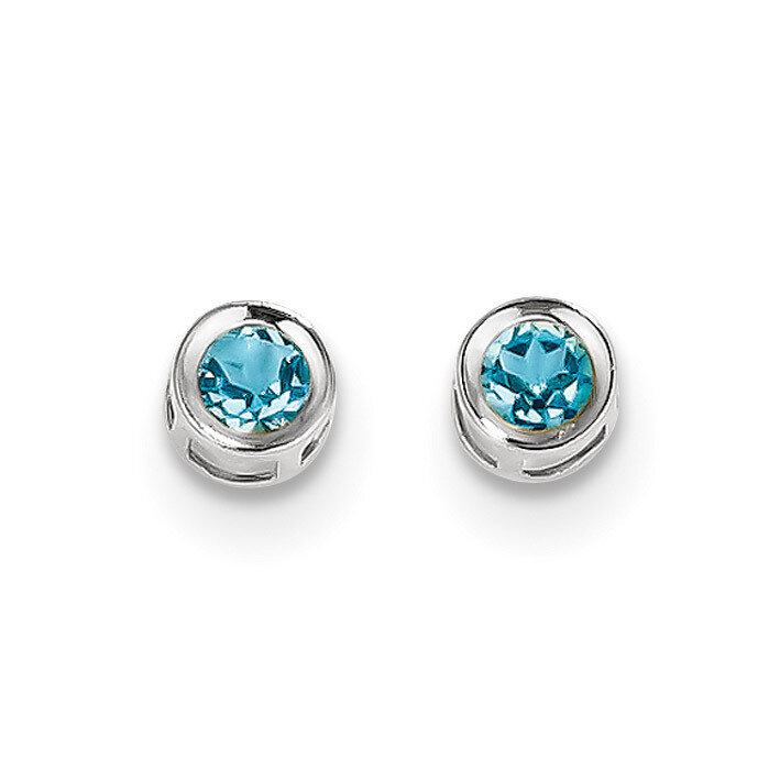 4mm Blue topaz December Earrings 14k white Gold XBE252, MPN: XBE252, 886774612720