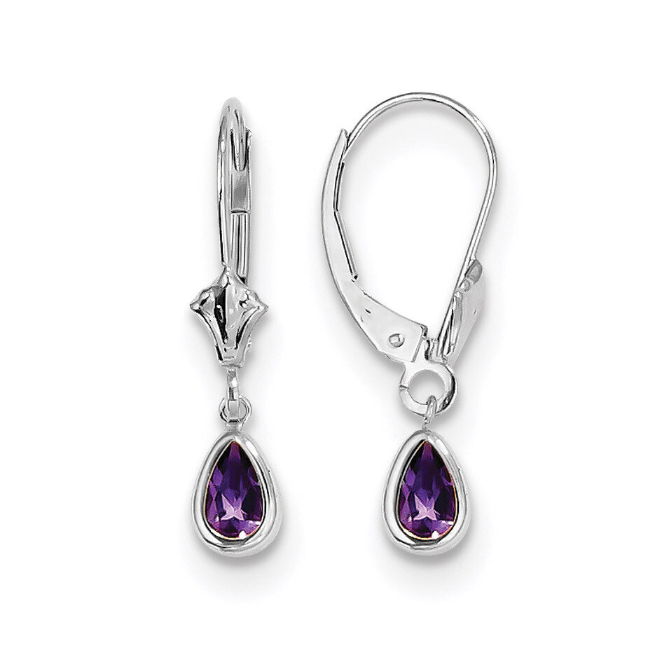 6x4mm Amethys February Earrings 14k white Gold XBE278, MPN: XBE278, 191101433597
