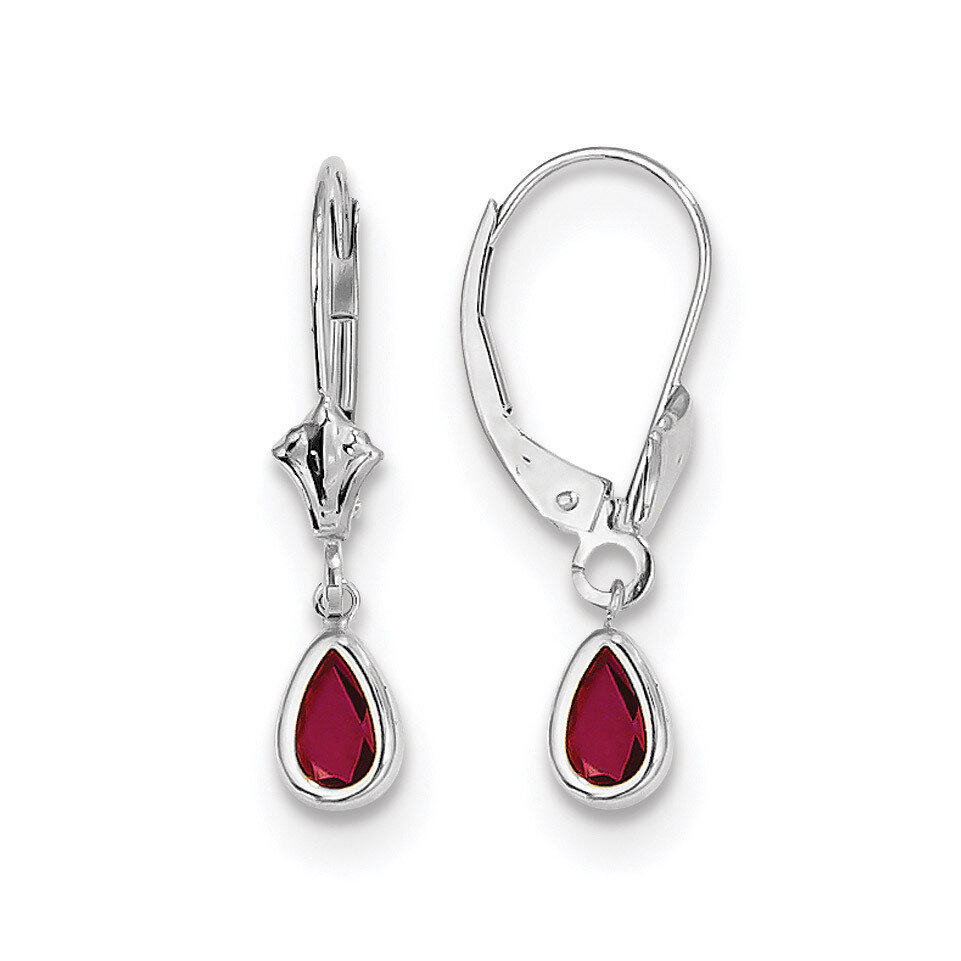 6x4mm July Ruby Earrings 14k white Gold XBE283, MPN: XBE283, 191101433641