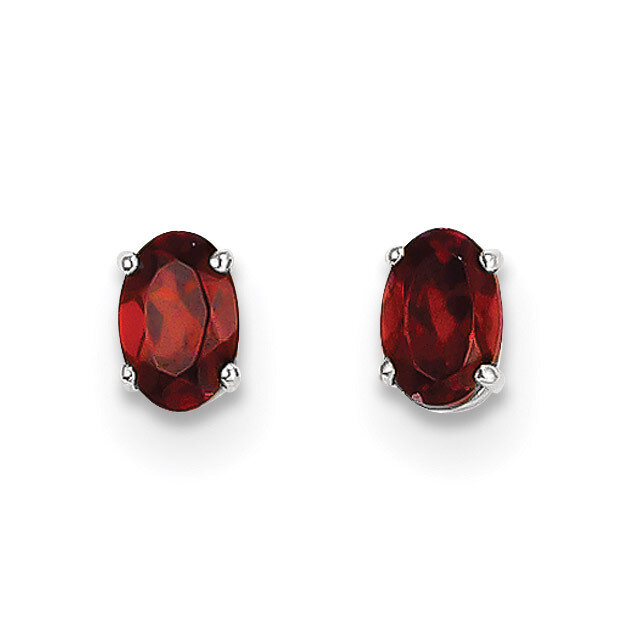 6x4 Garnet Earrings 14k white Gold XBE301, MPN: XBE301, 191101433825