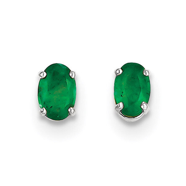 6x4mm Emerald Earrings 14k white Gold XBE305, MPN: XBE305, 191101433863