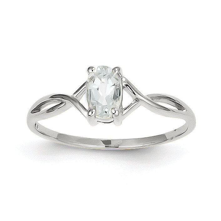 Aquamarine Birthstone Ring 14k white Gold XBR422, MPN: XBR422, 191101225901