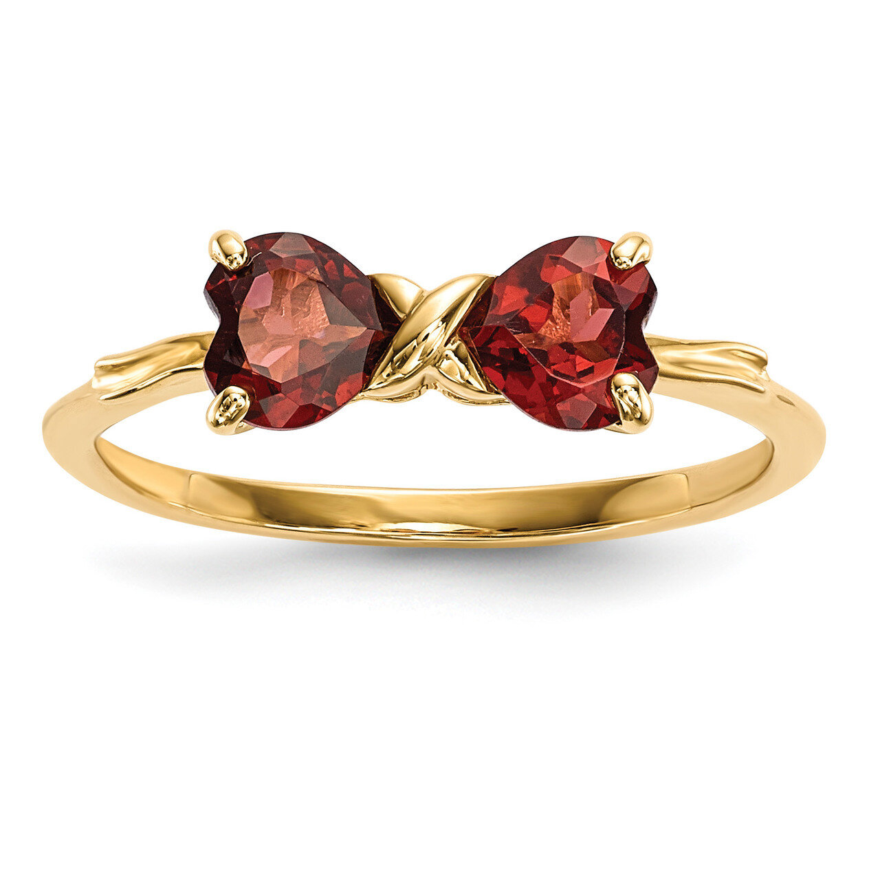 Garnet Bow Ring 14k Gold Polished XBS512, MPN: XBS512, 883957748795