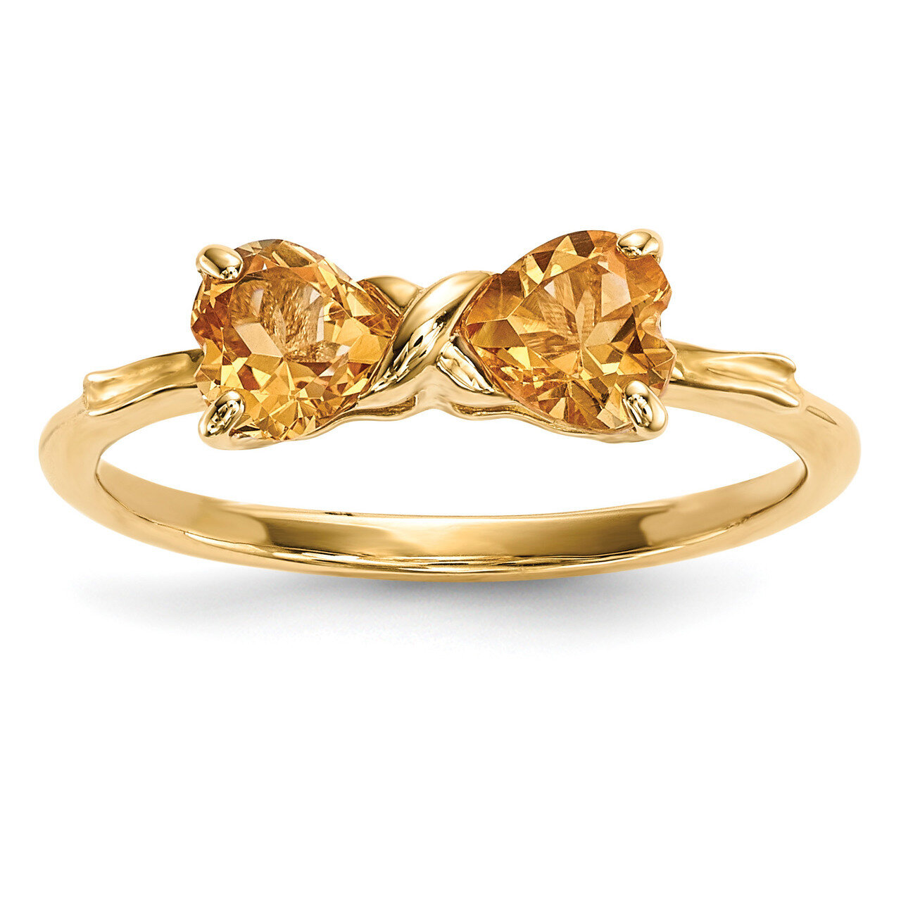 Citrine Bow Ring 14k Gold Polished XBS536, MPN: XBS536, 883957173481