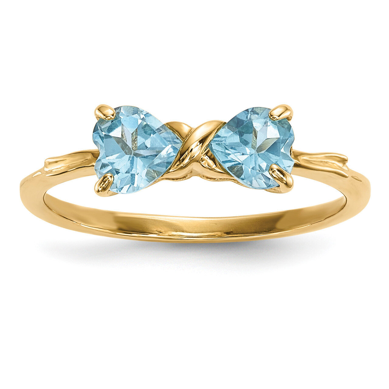 Light Swiss Blue Topaz Bow Ring 14k Gold Polished XBS537, MPN: XBS537, 883957832302