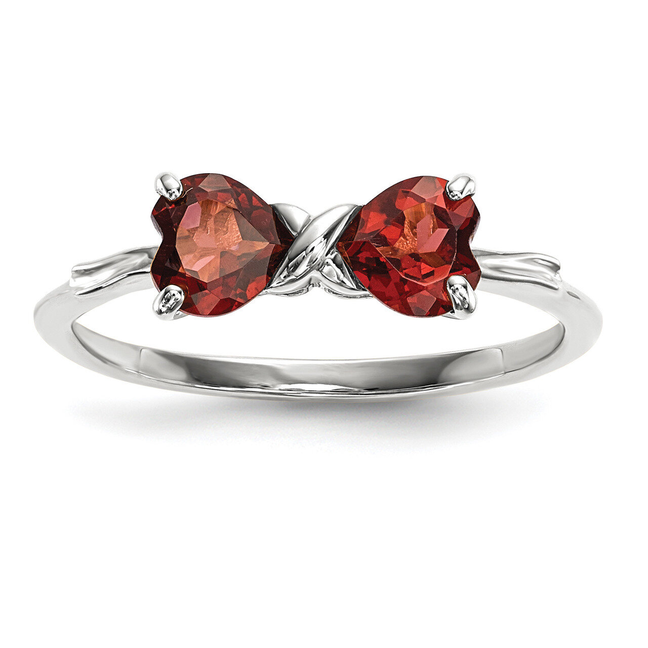 Garnet Bow Ring 14k white Gold Polished XBS548, MPN: XBS548, 883957749129