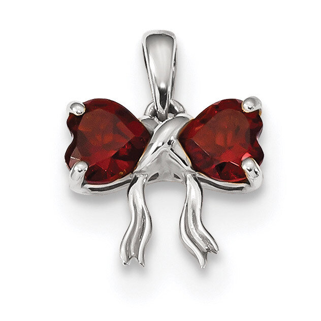 Garnet Bow Pendant 14k white Gold Polished XBS552, MPN: XBS552, 883957346373