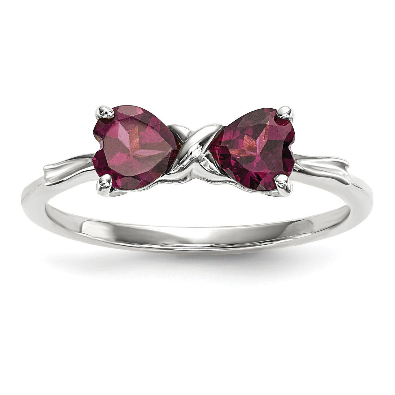 Rhodolite Bow Ring 14k white Gold Polished XBS557, MPN: XBS557, 883957749136