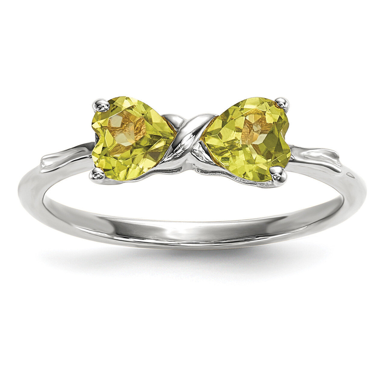 Peridot Bow Ring 14k white Gold Polished XBS569, MPN: XBS569, 883957236131