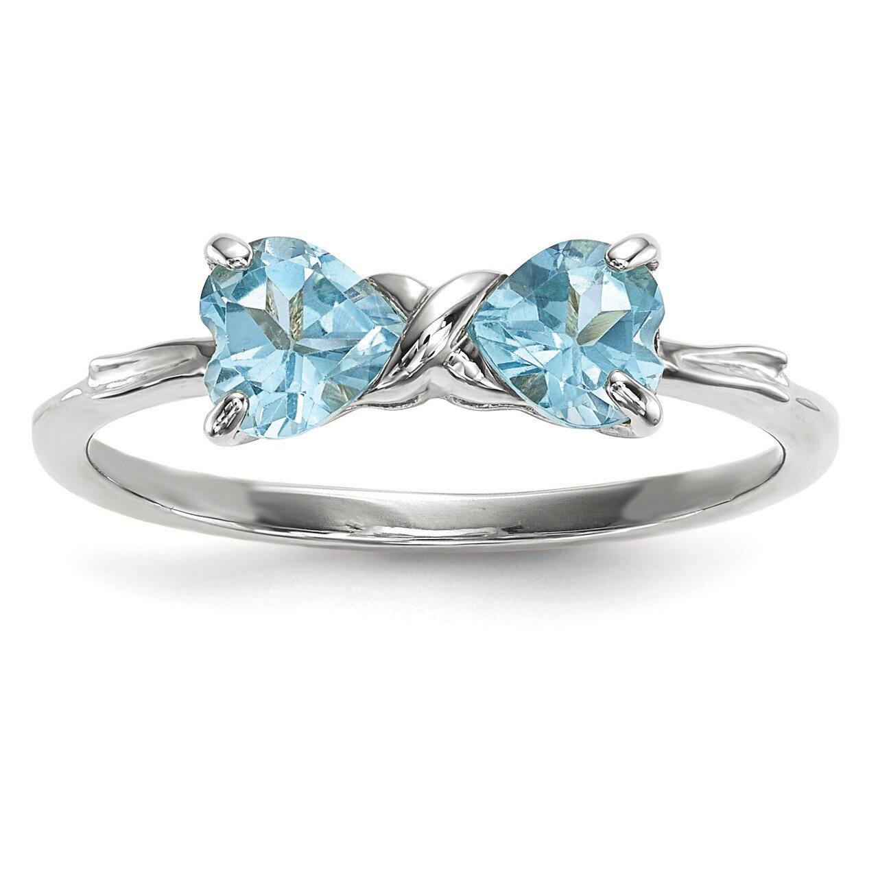Light Swiss Blue Topaz Bow Ring 14k white Gold Polished XBS573, MPN: XBS573, 883957346397