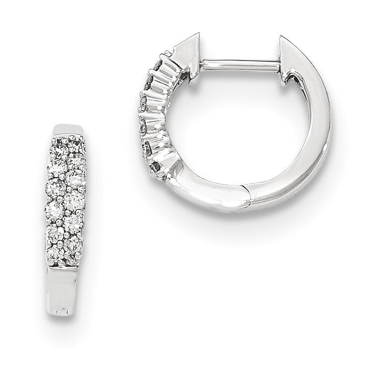 Polished Diamond Hinged Hoop Earrings 14k white Gold XE2944AA, MPN: XE2944AA, 191101333392