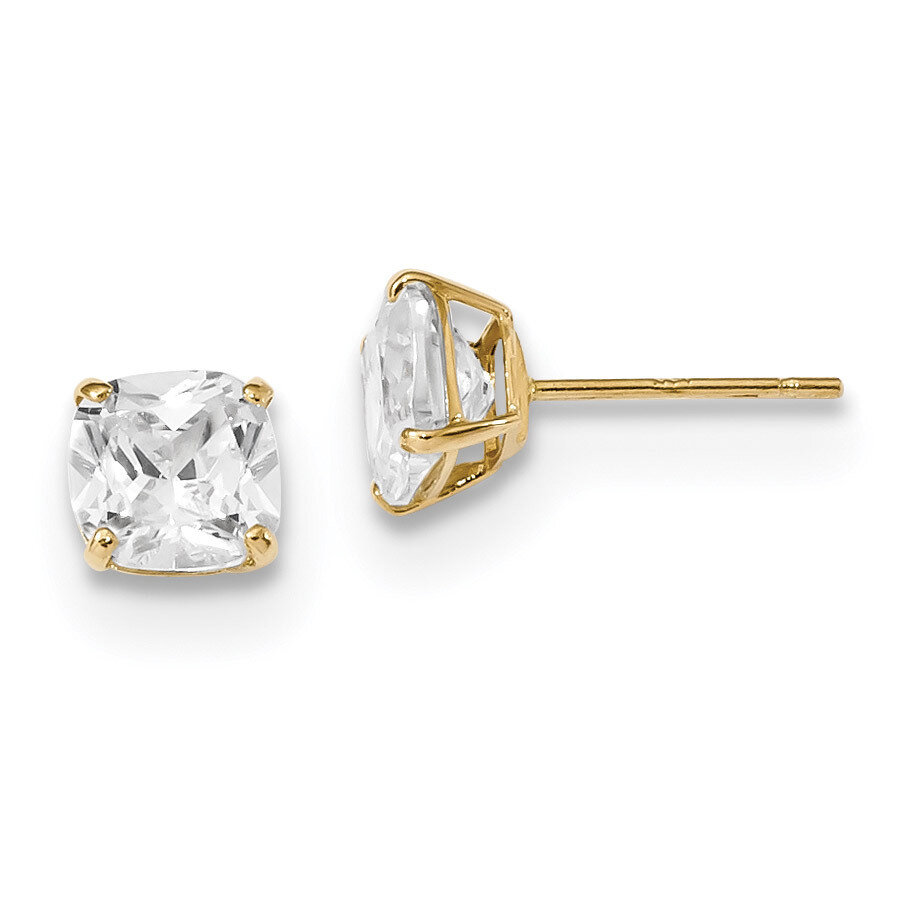 6x6 Cushion Cut CZ Diamond Stud Post Earrings 14k Gold Polished XE3165CZ Diamond, MPN: XE3165CZ, 19…