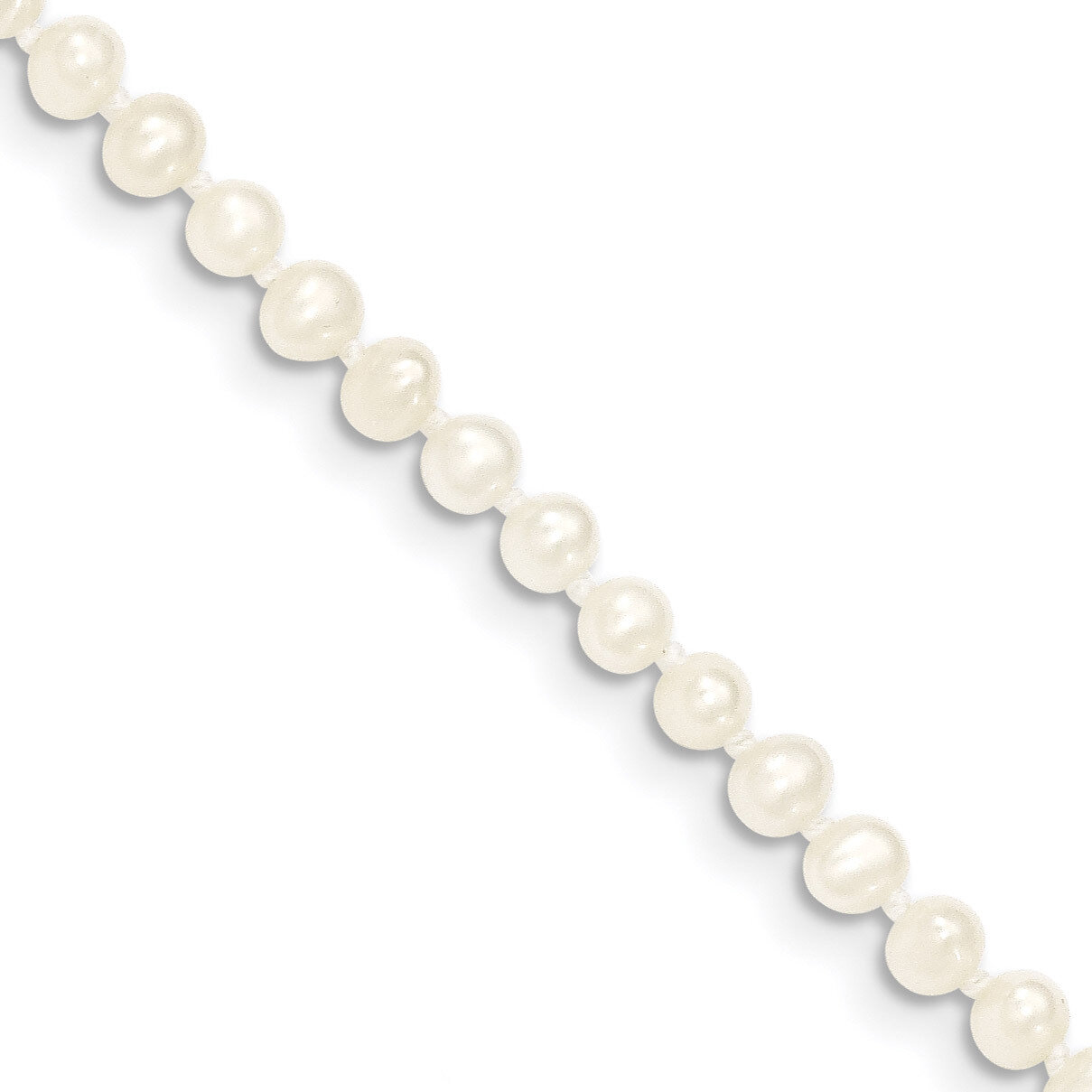 5 Inch 3-4mm White Fresh Water Cultured Pearl Bracelet 14k Gold XF450-5