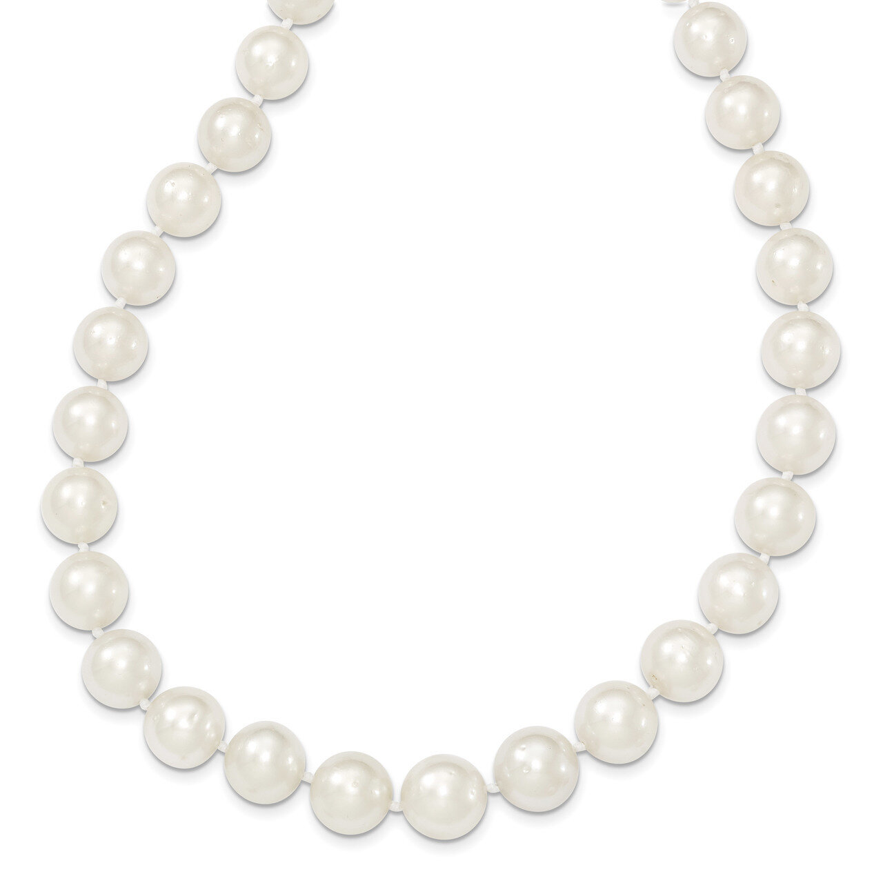 18 Inch 9.5-12mm Round White South Sea Cultured Pearl Graduate Necklace 14k Gold XF468-18, MPN: XF4…