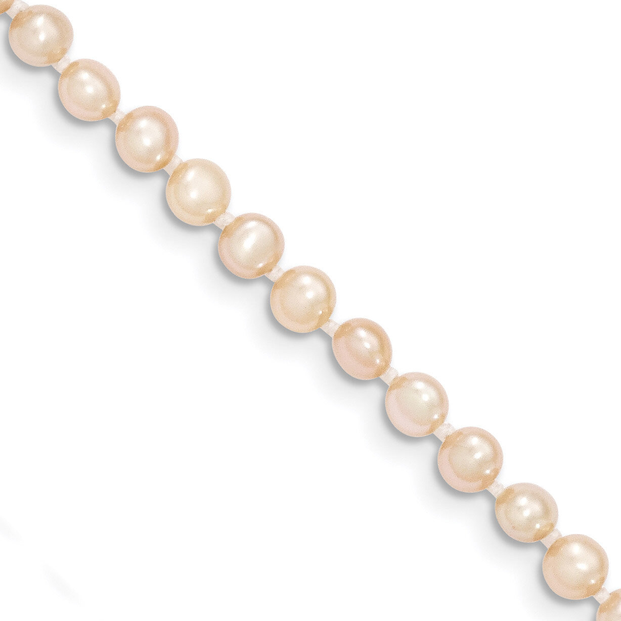 14 Inch 3-4mm Egg Pink Fresh Water Cultured Pearl Necklace 14k Gold XF505-14