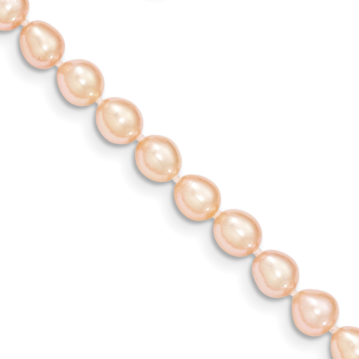 5 Inch 5-6mm Pink Fresh Water Cultured Rice Pearl Bracelet 14k Gold XF528-5, MPN: XF528-5,