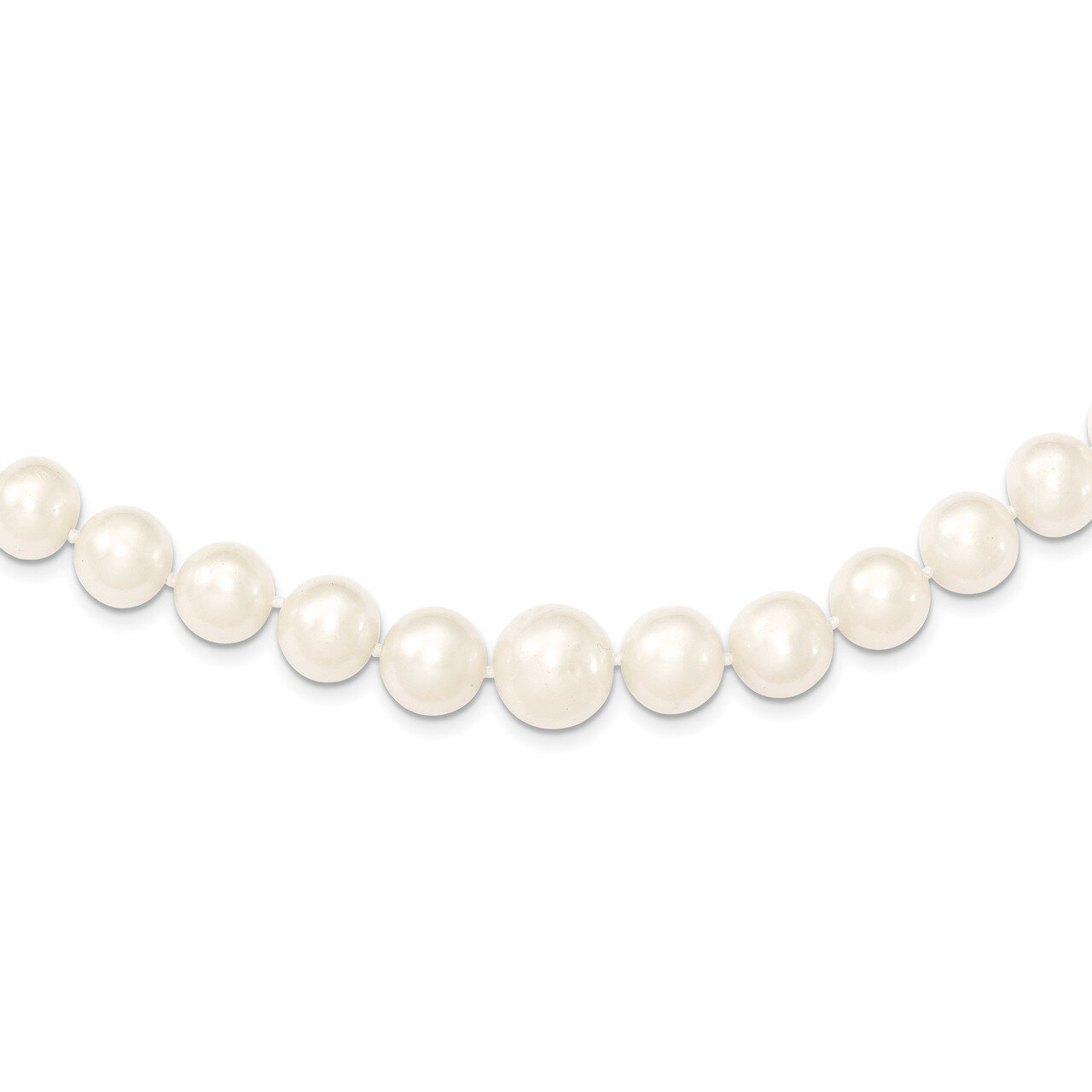 18 Inch 7-11mm White Freshwater Cultured Pearl Graduated Necklace 14k Gold XF533-18