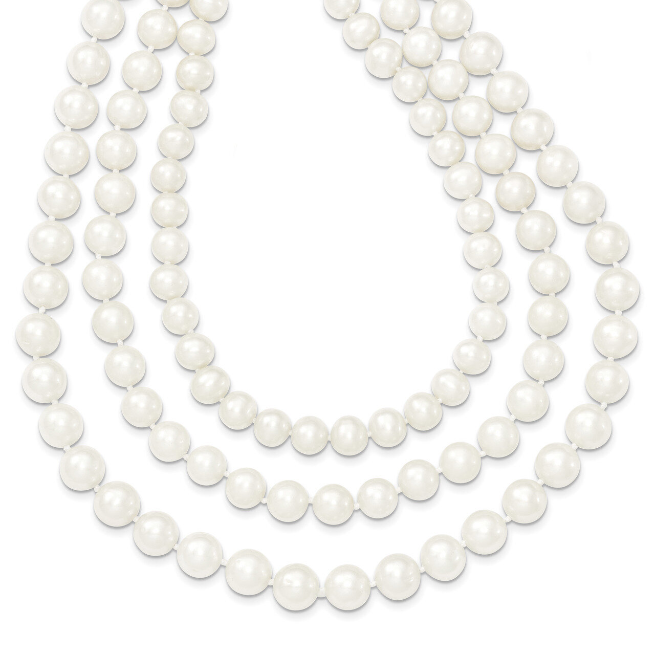 16 Inch 8-9mm White Fresh Water Cultured 3-Strand Pearl Necklace 14k Gold XF552-16, MPN: XF552-16, …