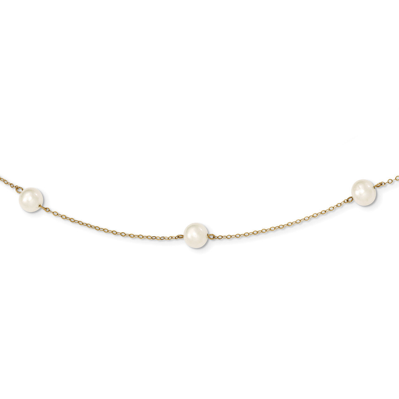 16 Inch 5-6mm White Fresh Water Cultured Pearl 7-Station Necklace 14k Gold XF555-16, MPN: XF555-16,…