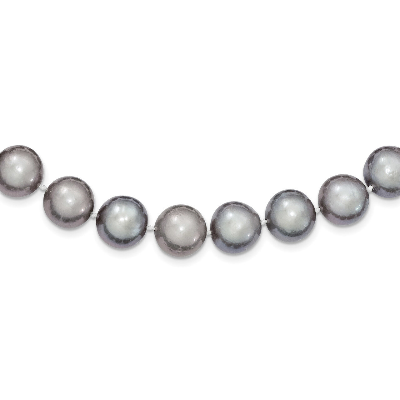 18 Inch 11-12mm Grey Fresh Water Cultured Pearl Fancy Necklace 14k white Gold XF575-18