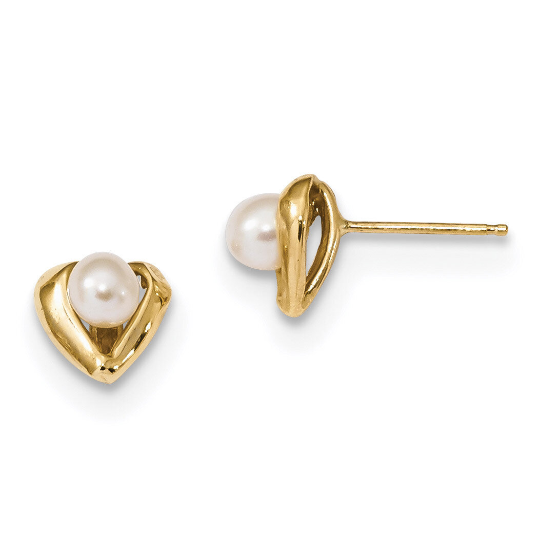 4-5mm White Rice Freshwater Cultured Pearl Post Earrings 14k Gold XF603E, MPN: XF603E, 191101434235