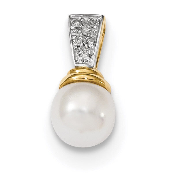 Diamond &amp; Freshwater Cultured Pearl Polished Pendant 14k Gold XF638, MPN: XF638, 883957756790