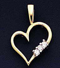 Diamond heart pendant 14k Gold XH4AAA