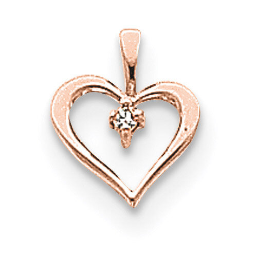 Diamond heart pendant 14k Rose Gold XHR6A