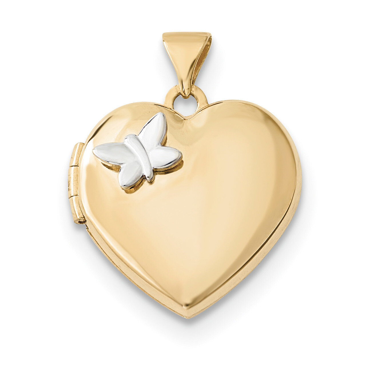 18mm Heart with Butterfly Locket 14k Two-Tone Gold XL689
