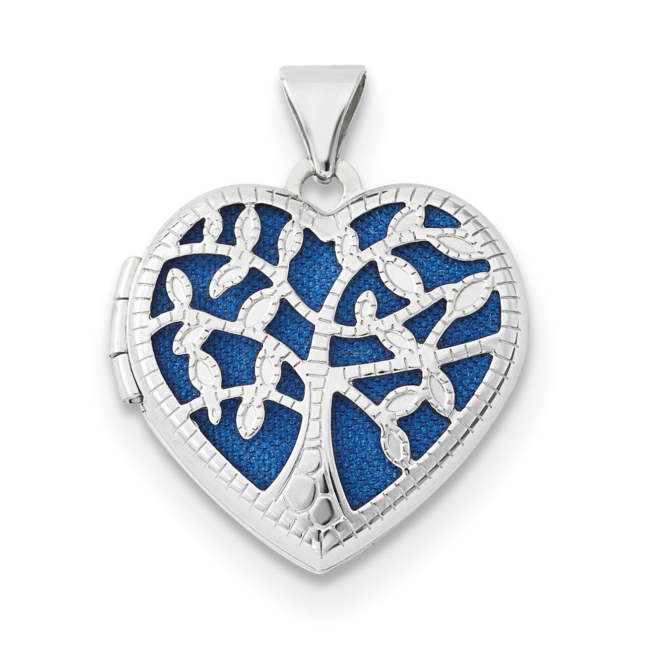 18mm Heart with Tree Locket 14k white Gold XL695
