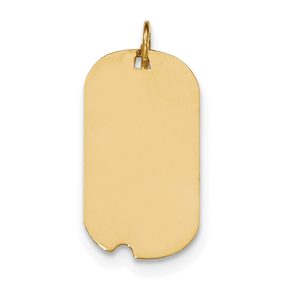 0.011 Gauge Engravable Dog Tag with Notch Disc Charm 14k Gold Plain XM560/11