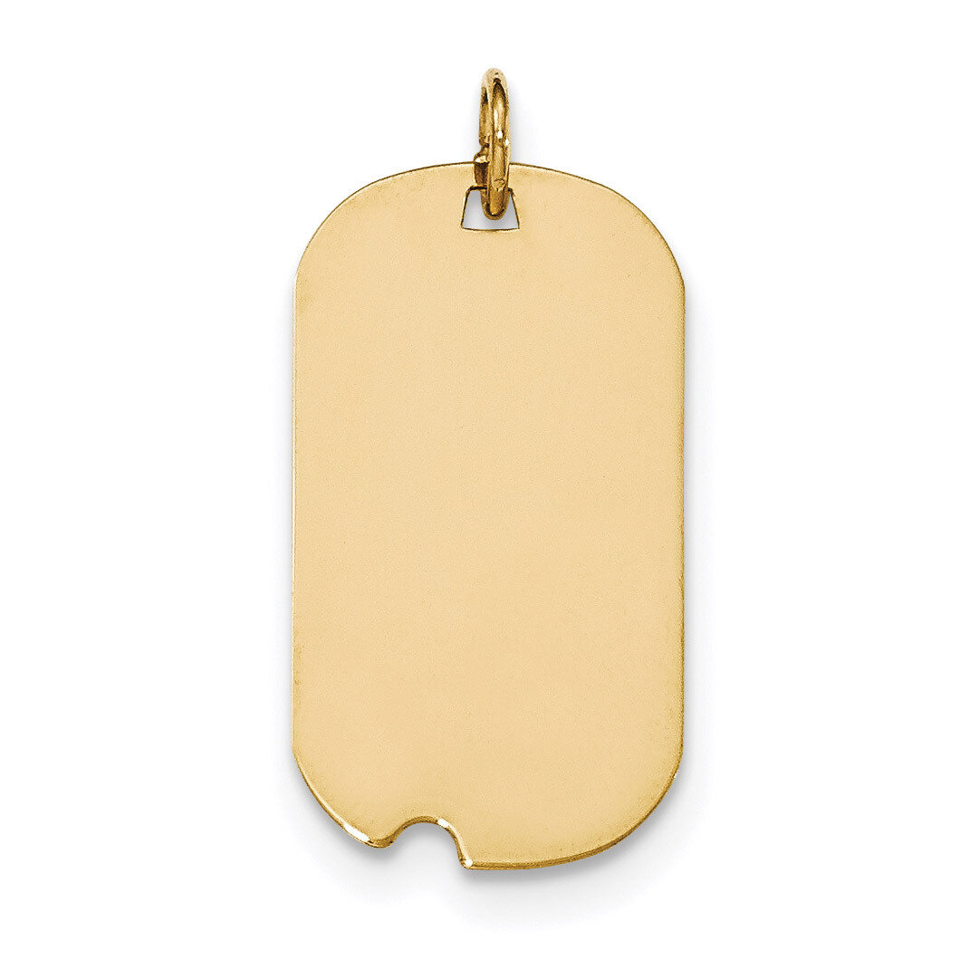 0.035 Gauge Engravable Dog Tag with Notch Disc Charm 14k Gold Plain XM562/35