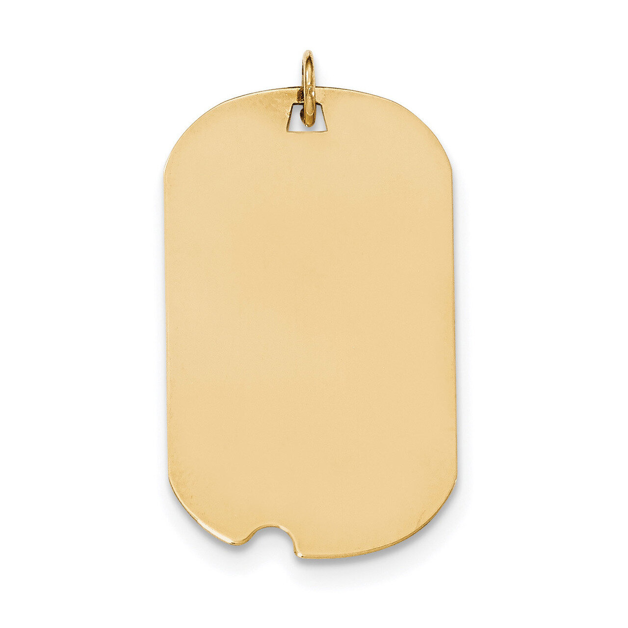 0.013 Gauge Engravable Dog Tag with Notch Disc Charm 14k Gold Plain XM564/13