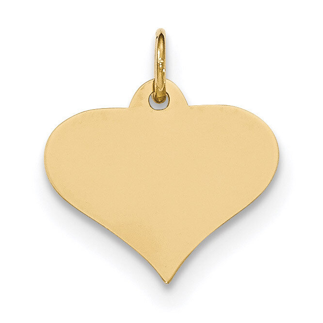 0.011 Gauge Engravable Heart Disc Charm 14k Gold Plain XM567/11