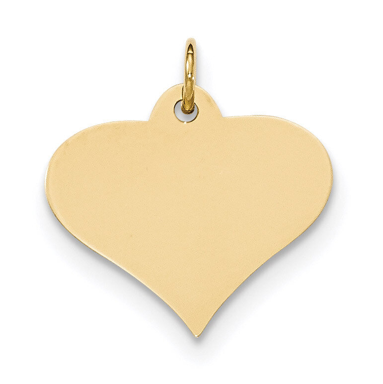 0.018 Gauge Engravable Heart Disc Charm 14k Gold Plain XM569/18