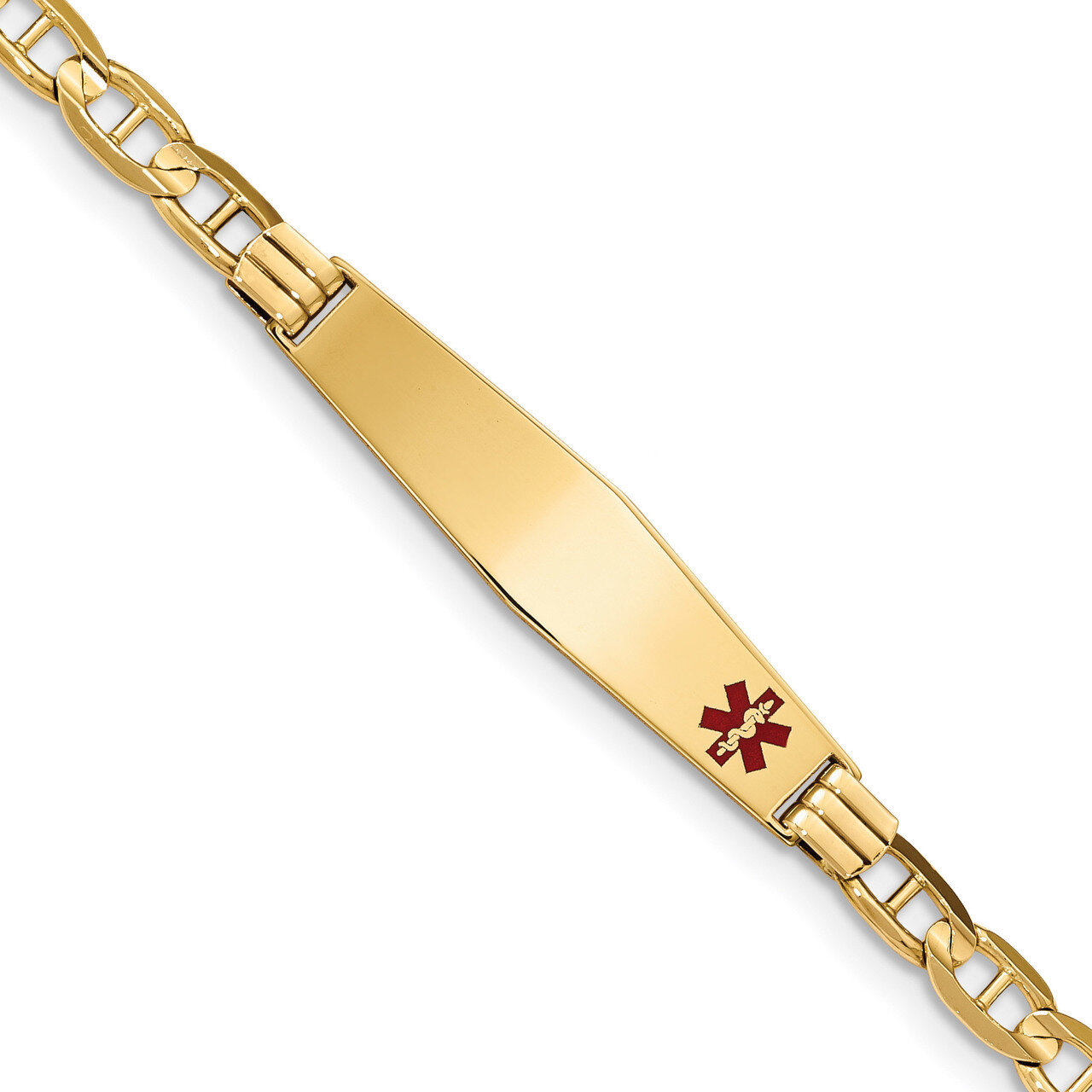 7 Inch Medical Soft Diamond Shape Red Enamel Anchor ID Bracelet 14k Gold XM570FC-7, MPN: XM570FC-7,…