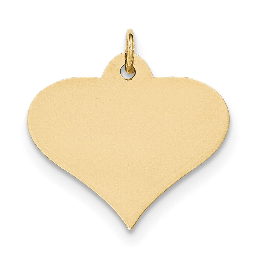 0.018 Gauge Engravable Heart Disc Charm 14k Gold Plain XM571/18
