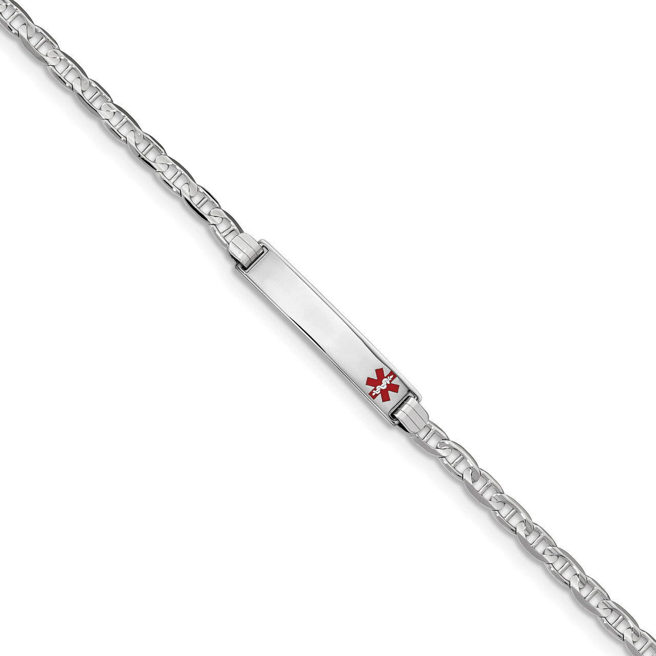 7 Inch Medical Anchor Link ID Bracelet 14k white Gold XM589FRW-7, MPN: XM589FRW-7, 191101436802