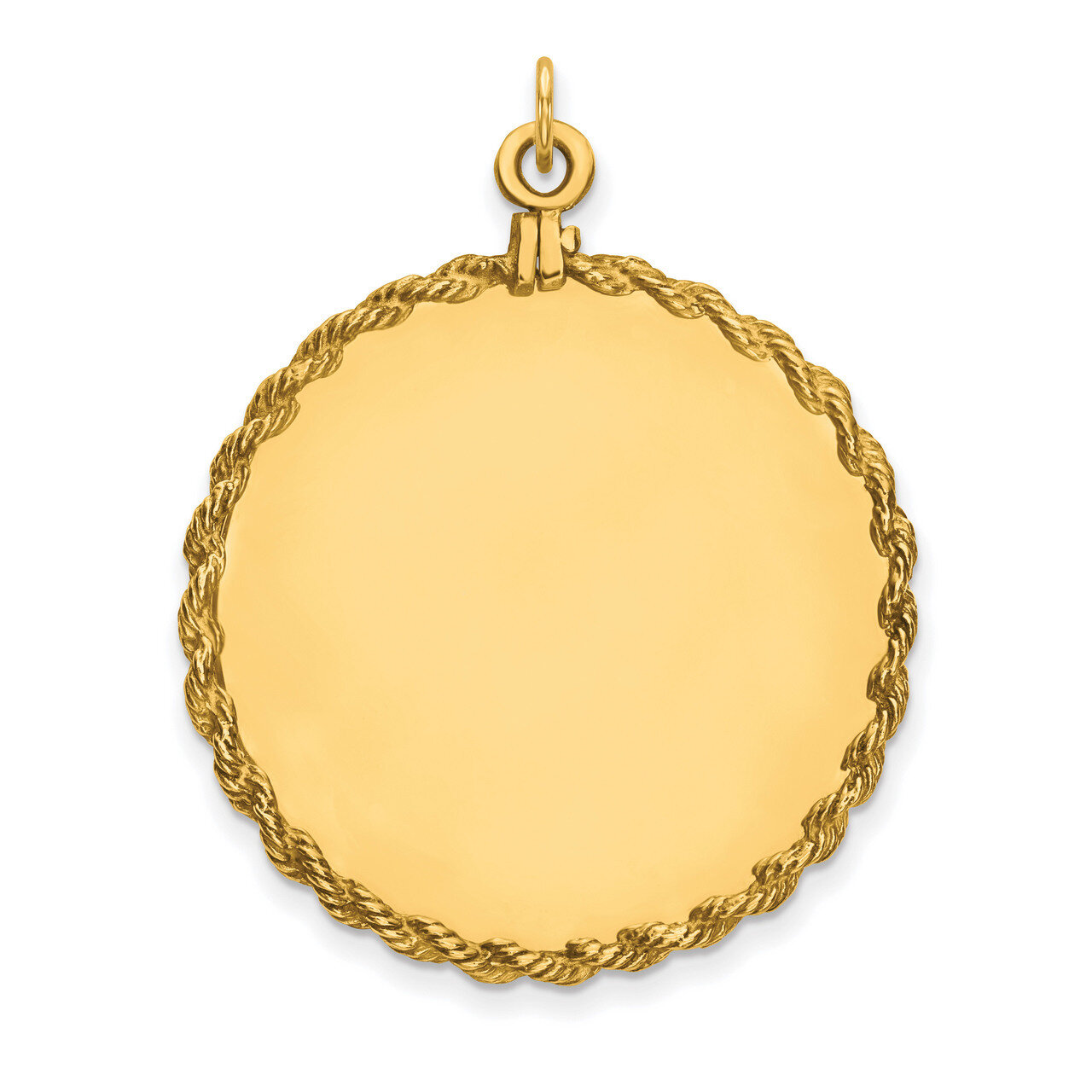 0.013 Gauge Circular Engravable Disc with Rope Charm 14k Gold Plain XM617/13, MPN: XM617/13,