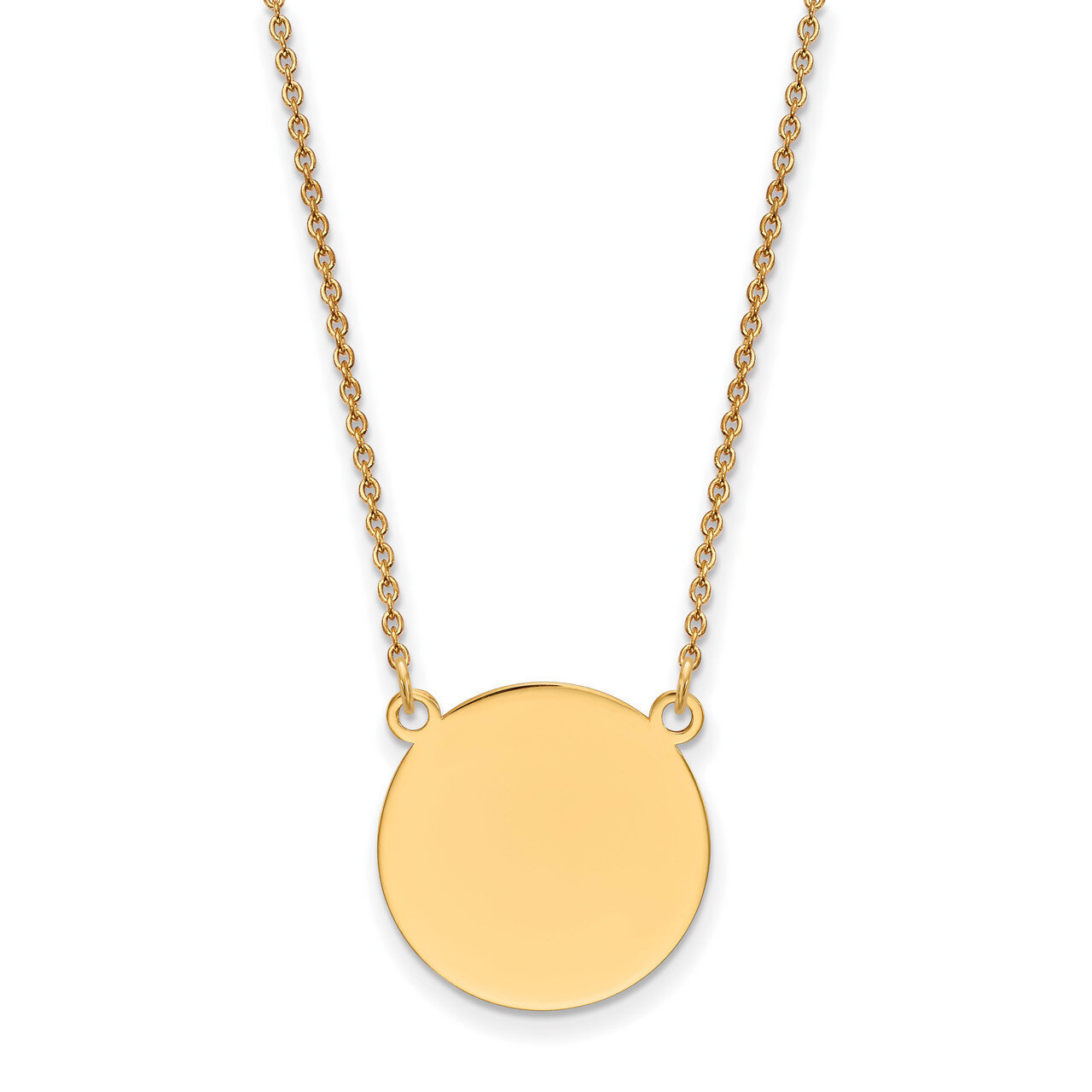 18 Inch 0.027 Gauge Circular Engravable Disc 18 Necklace 14k Gold Plain XM624/27-18, MPN: XM624/27-…