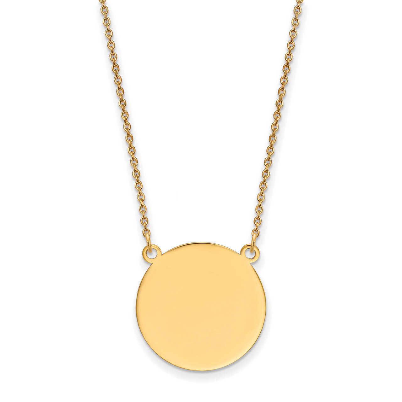 18 Inch 0.027 Gauge Circular Engravable Disc 18 Necklace 14k Gold Plain XM625/27-18, MPN: XM625/27-…