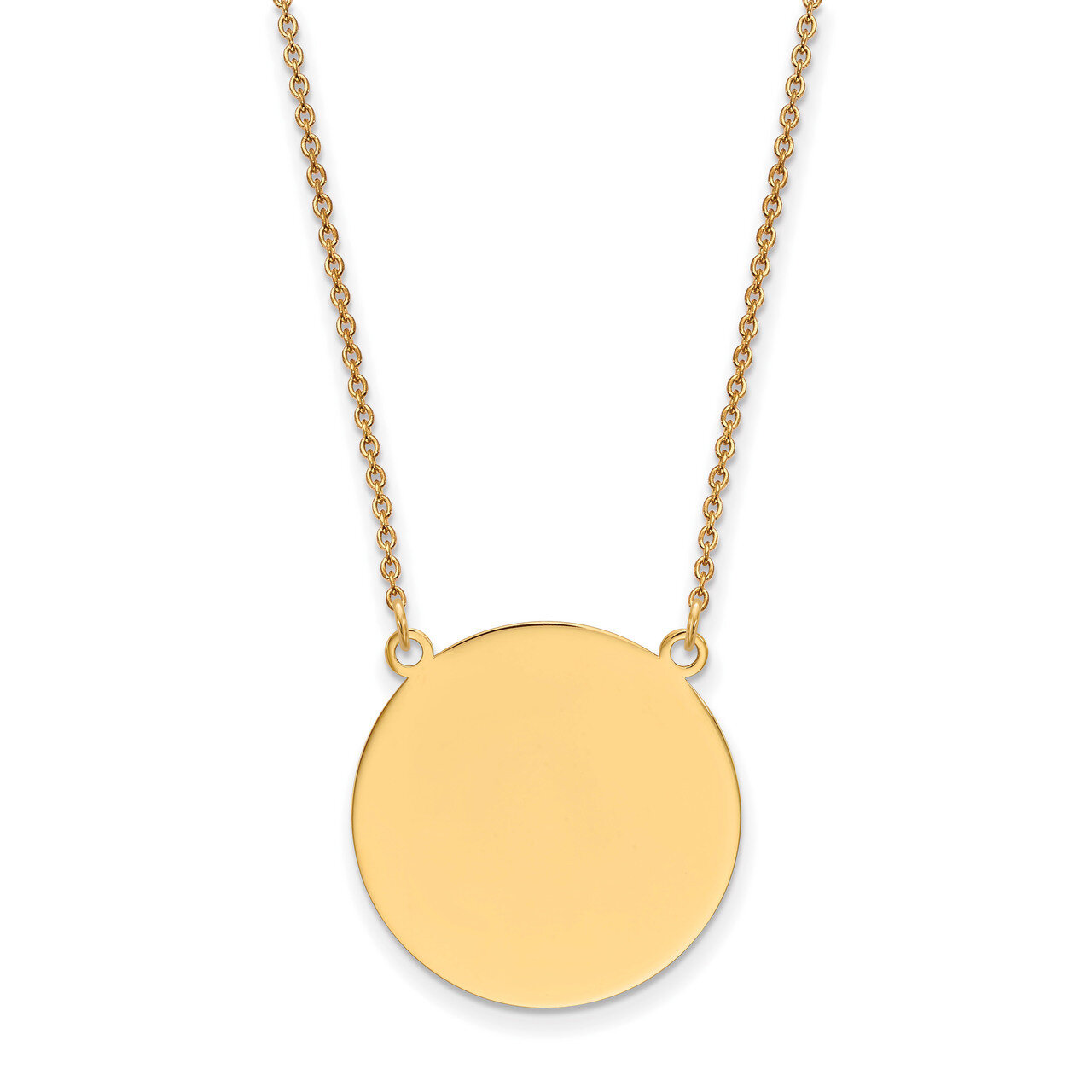18 Inch 0.018 Gauge Circular Engravable Disc 18 Necklace 14k Gold Plain XM626/18-18, MPN: XM626/18-…