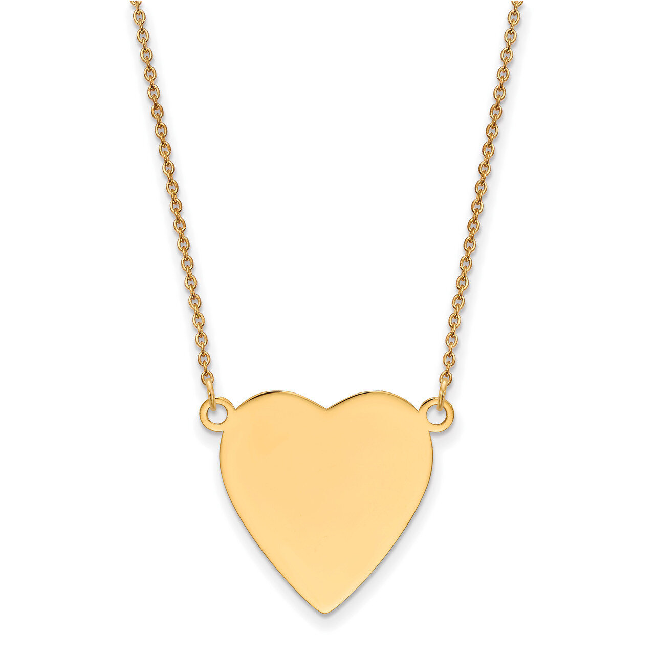 18 Inch 0.018 Gauge Heart Engravable Disc 18 Necklace 14k Gold Plain XM628/18-18, MPN: XM628/18-18,…